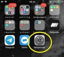 menu pengaturan iphone